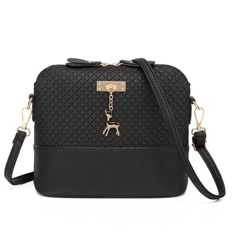 Bolsa de ombro de couro pu de qualidade, bolsa carteiro com pingente de cervo macio, bolsa mensageiro de ombro selvagem para mulheres