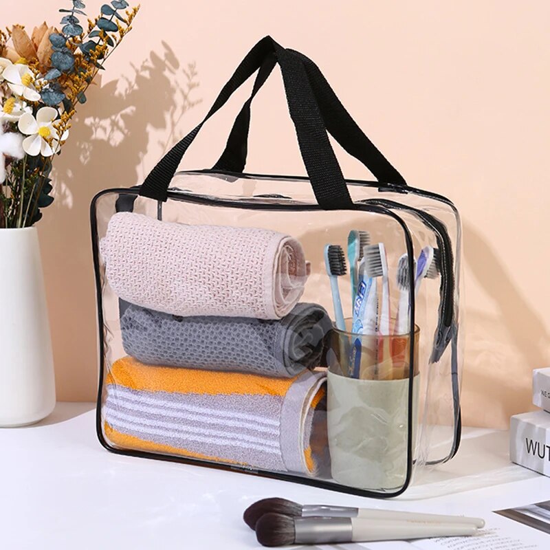 1/3Stck einstellen Transparente Kulturbeutel Große Kapazität Tasche Reise Veranstalter Lagerung Beutel machen-hoch Kosmetik Tasche Multifunktions: Blau