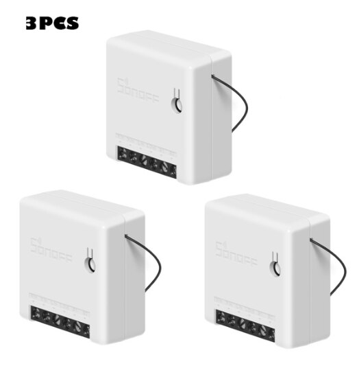 Sonoff-mini interruptor wi-fi, interruptor inteligente bidirecional, automação da casa, controle remoto, funciona com alexa, 1 a 10 unidades: MINI 3 pcs