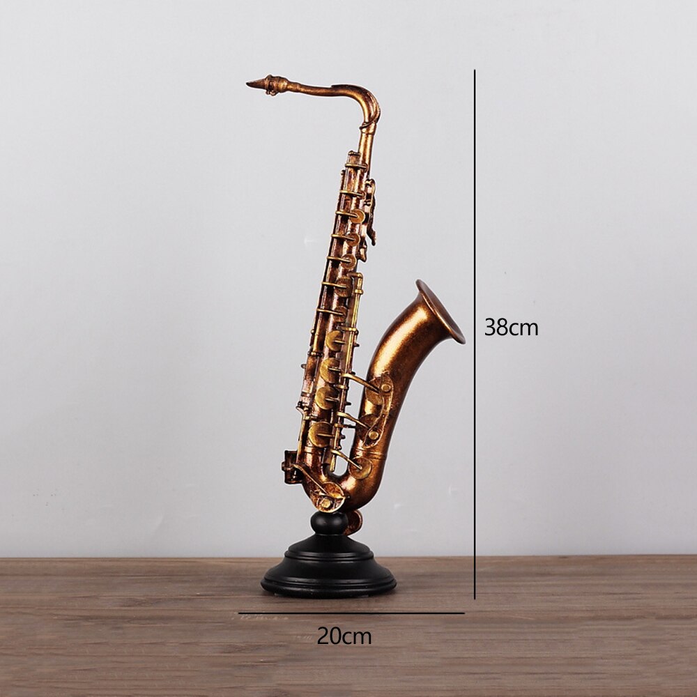 Retro musikinstrument staty saxofon fiolharts skulptur modern konst hantverk heminredning dekorationer  d144: Saxofon