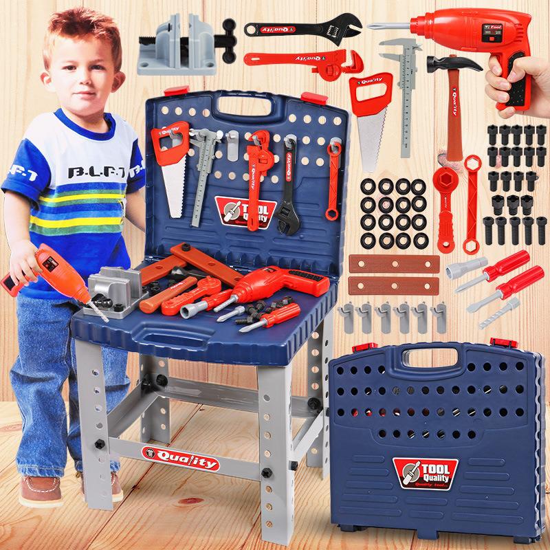 Kinderen Toolbox Ingenieur Simulatie Onderhoud Reparatie Tools Pretend Speelgoed Elektrische Boor Schroevendraaier Tool Kit Voor Kids