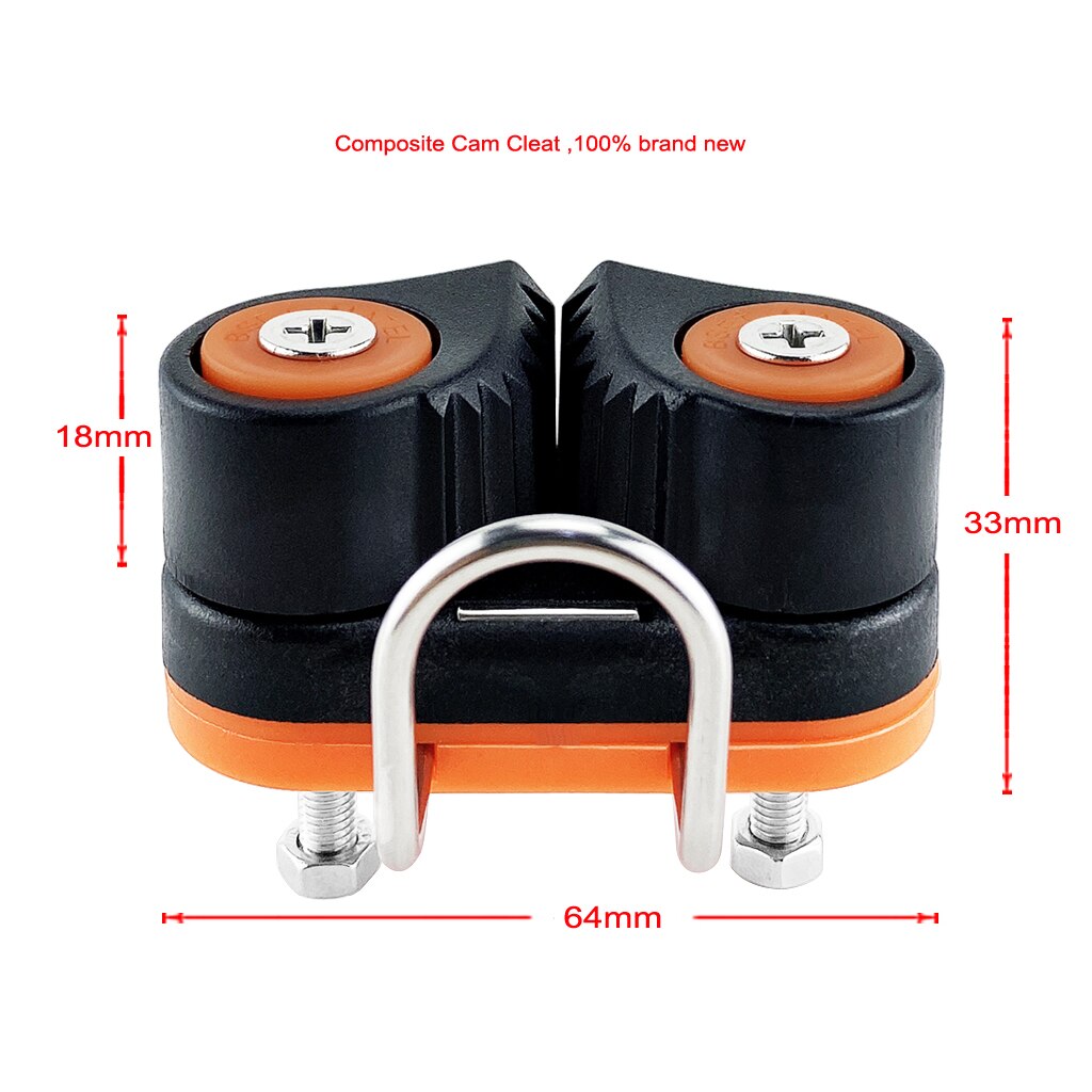 Composite 2 Row Matic Ball Bearing Cam Cleat with leading Ring Pilates Equipment Boat Fast Entry Rope Wire Fairlead Sailing