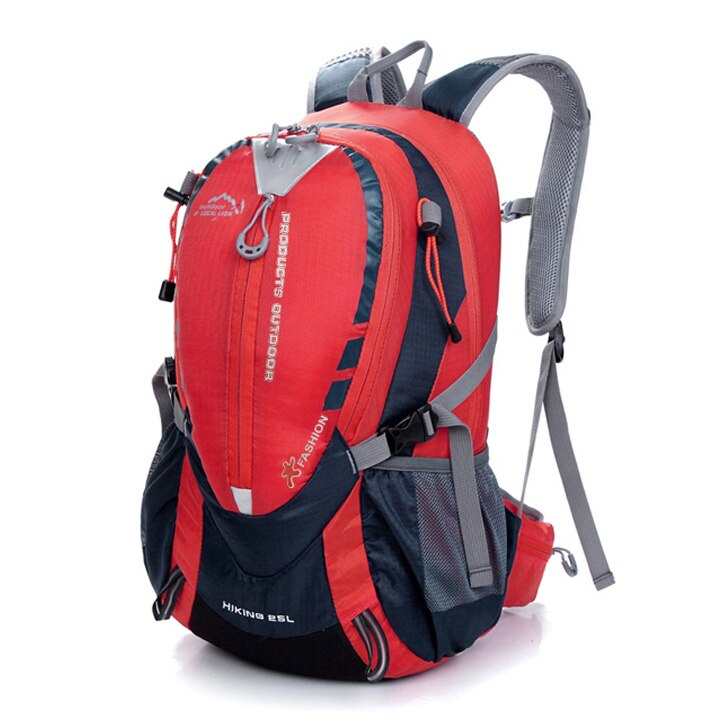 Waterproof Climbing Backpack Rucksack 25L Outdoor Sports Bag Travel Backpack Camping Hiking Backpack Women Trekking Bag for Men: red