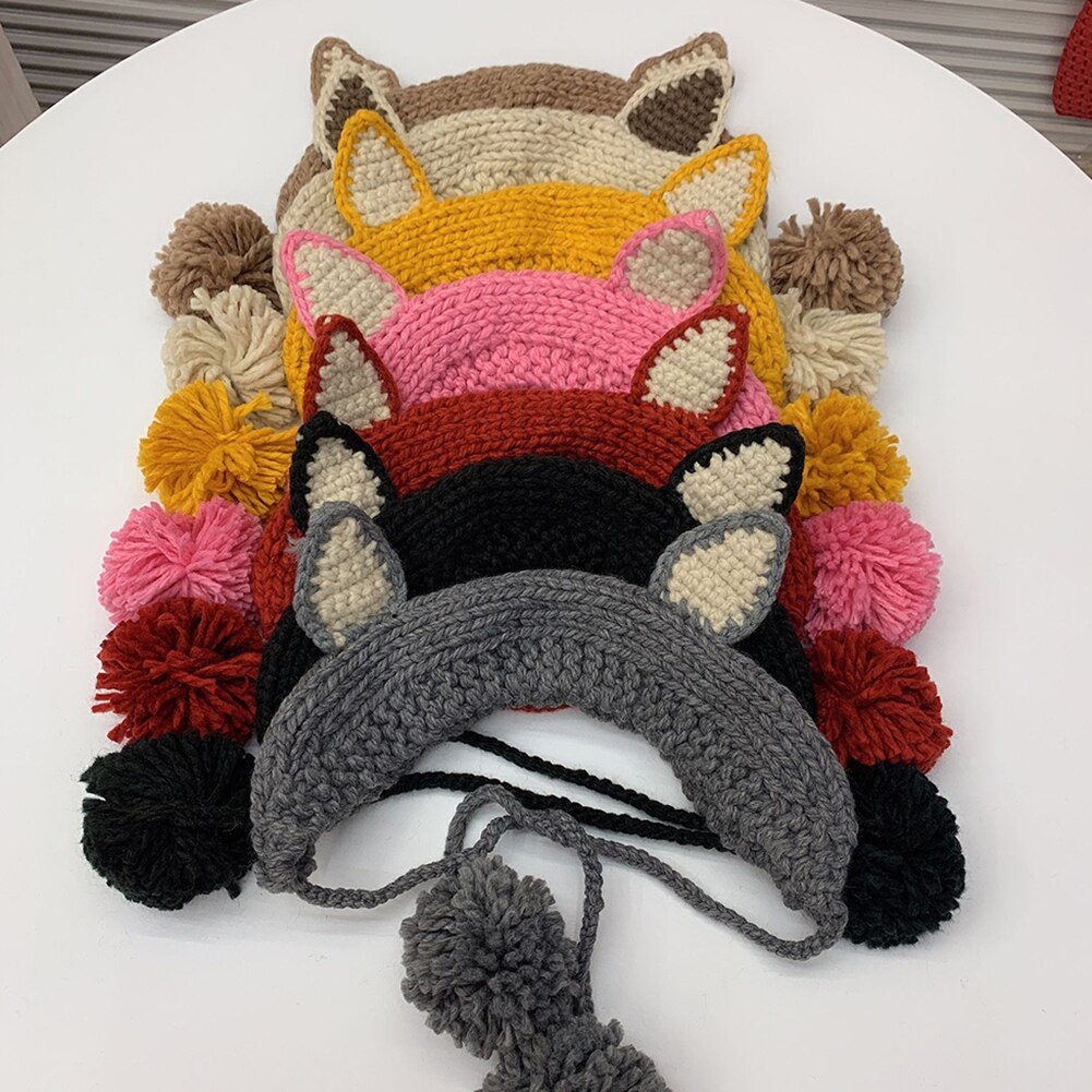 Hue dame hatte vinter akryl pom pom strik beanie ski cap bobble søde beanies høreværn