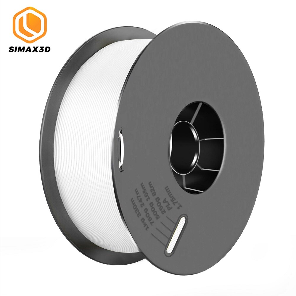 SIMAX3D 1.75mm PLA filament consumables 3D printer parts extruded plastic spool mpressora with all biodegradable resin: PLA white