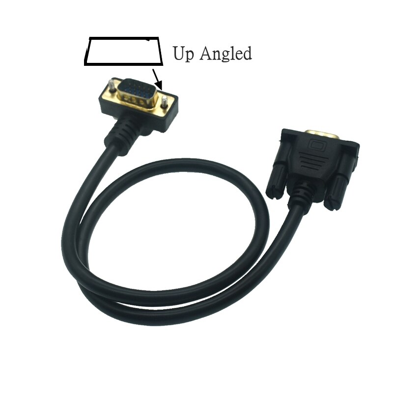 10M 5M 3M 0.5M 90° VGA Monitor Right Up &amp; Down Angle Male To Straight Male Adapter Cable For Projector Computer Monitor HDT: Up Angled / 5m