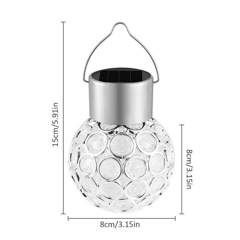 Bola de cristal LED de energía Solar colgante Luz de decoración de Color cambiante para patio de jardín al aire libre