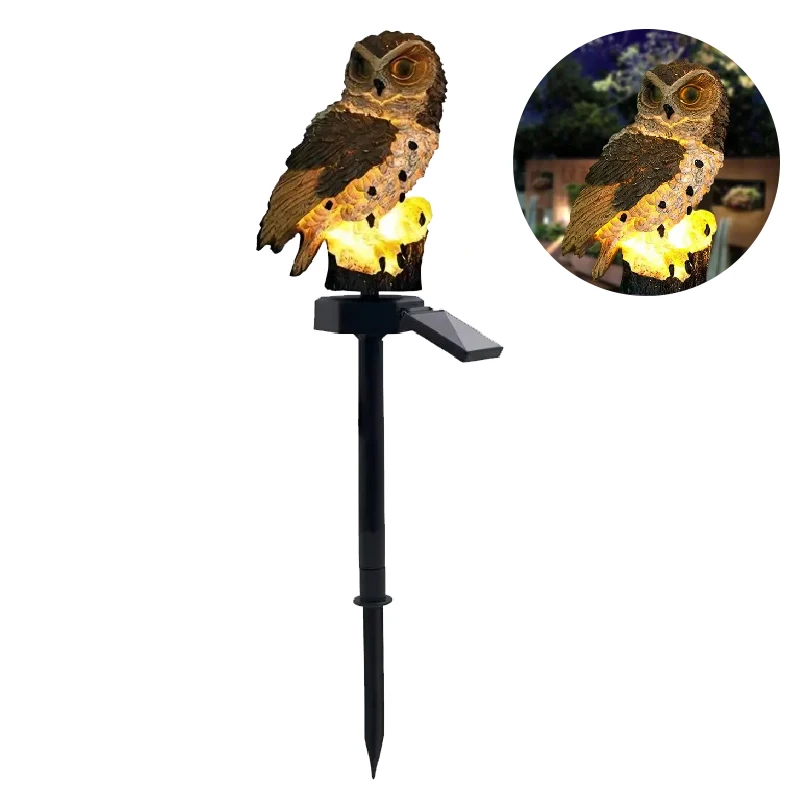 Lampe de pelouse d'animal de hibou à énergie solaire lumière LED solaire lampe de décoration de jardin extérieure lumières solaires imperméables: RGB