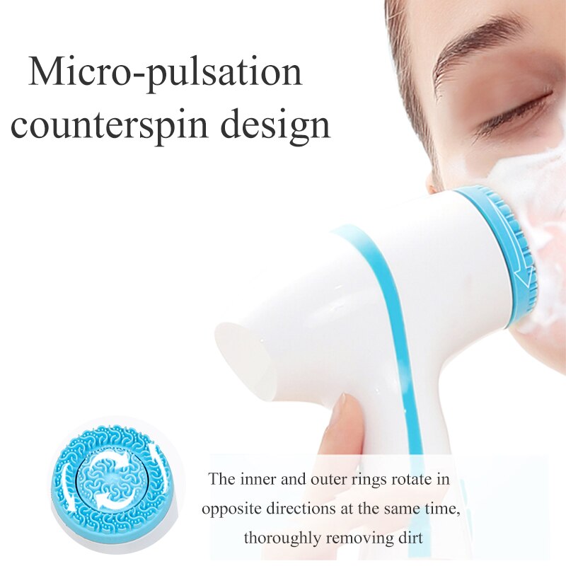 Ansigtsrensende børste sonic nu face spin brush set galvanica facial spa system til hud dybderensning fjern hudorm maskine