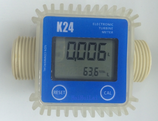K24 elektroniske sensorer til turbinestrømningsmålere til diesel, adblue, kemikalier, urinstof, petroleum, benzin, vand, let olie: Blå vandret