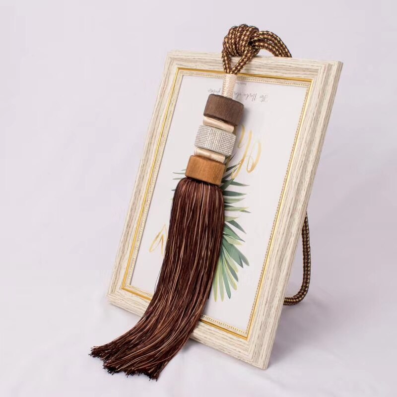 Paire de brosses dorées à pompon pour rideau de café, 2 pièces/lot de pointes à suspendre