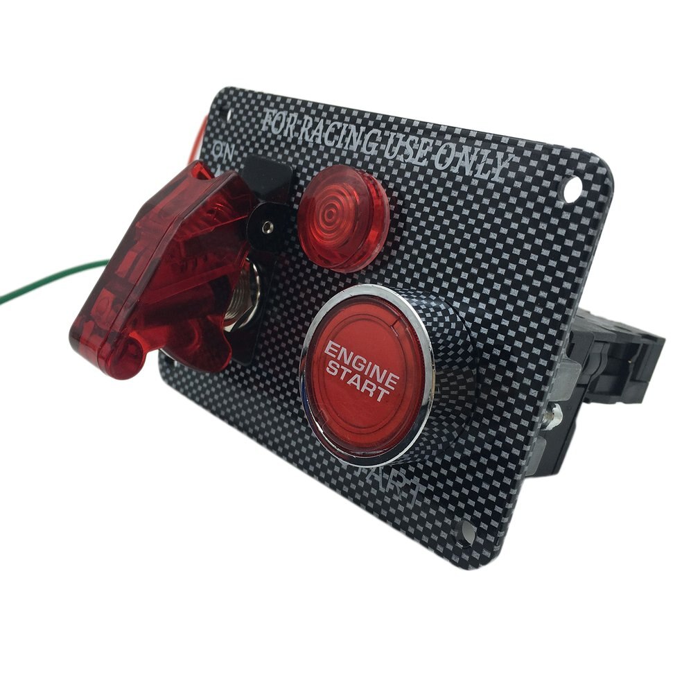 Power Off Switch Panel Multifunction Ignition Start Switch Red Push Button Aircraft Kit for Racing Car