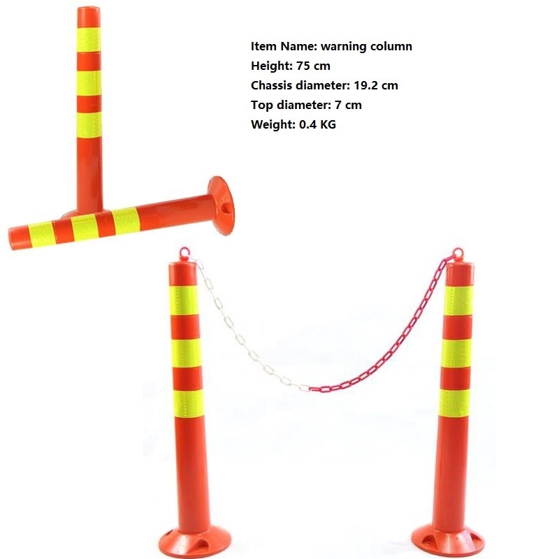 75cm plast vejanlæg krydsende skilte advarsel pæle elastisk sikkerhedskegle