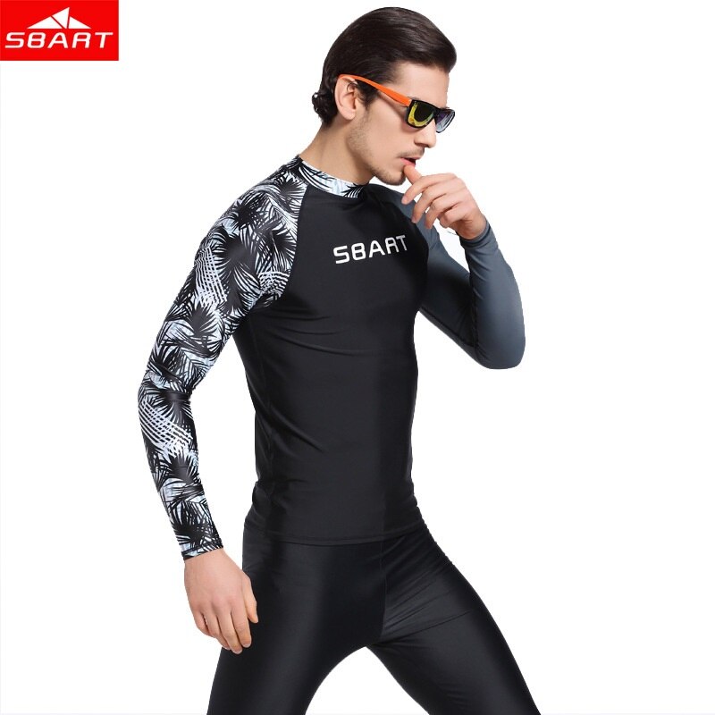 SBART nuovi maniche lunghe costumi da bagno rashguard surf abbigliamento si adatta alle immersioni camicia vestito di nuotata pesca subacquea kitesurf uomini rash guard