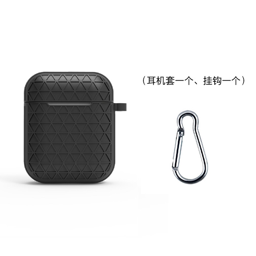 AirPods Accessoires Case Beschermende Siliconen Cover Huid Riem Voor Apple Air Pod Bijpassende Haak: Black