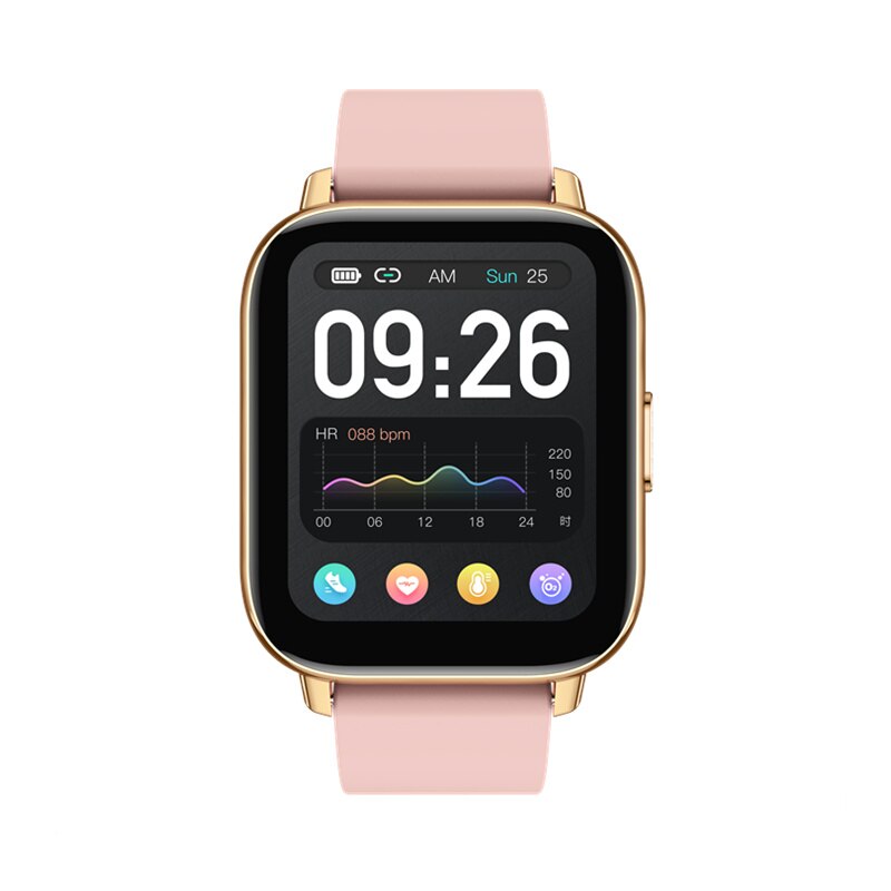 Montre connectée P32 pour les hommes et les femmes, étanche conforme à la norme IP68, écran tactile de 1.65 pouce, Bluetooth, musique, longue durée de veille, pour iPhone et Android: B