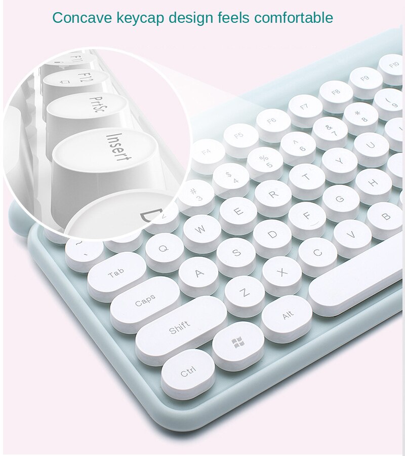 Smart Sleep Rechargeable Wireless Mouse and Keyboard Set Silent Mouse Battery Keyboard Round Keys Keyboard PC Computer Keyboards