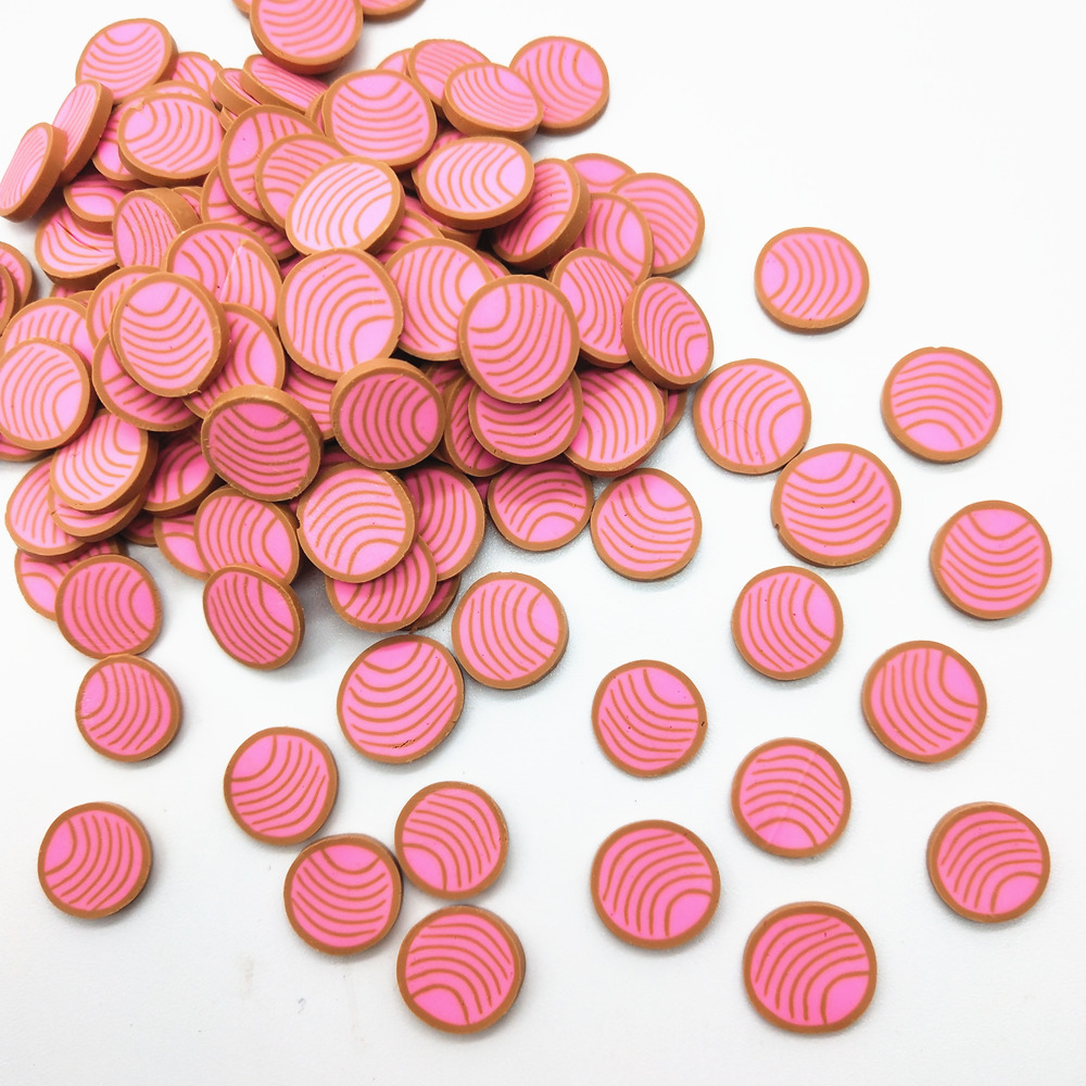 20g hvide beige concha sødt mexicansk brød rund kugle kød polymer ler skinke pølse skiver til gør-det-selv håndværk slim fyldstof forsyninger: Stor 1cm