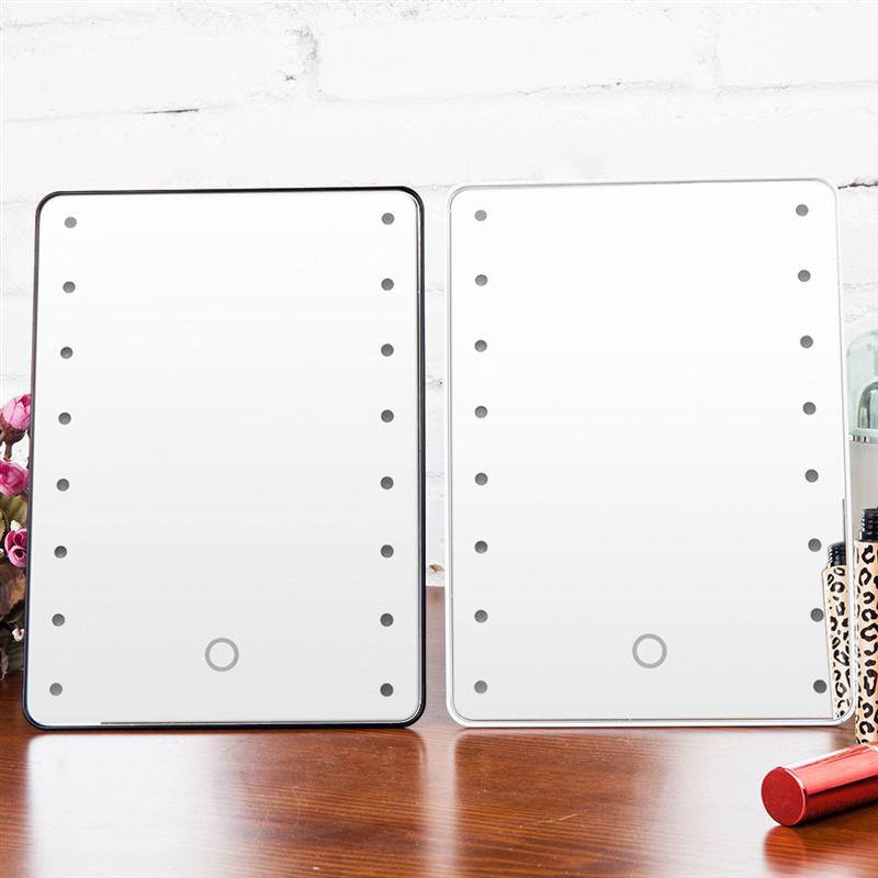 Makeup Mirror with 16 LEDs Cosmetic Mirror with Touch Dimmer Switch Battery Operated Vanity Mirror with Stand for Tabletop