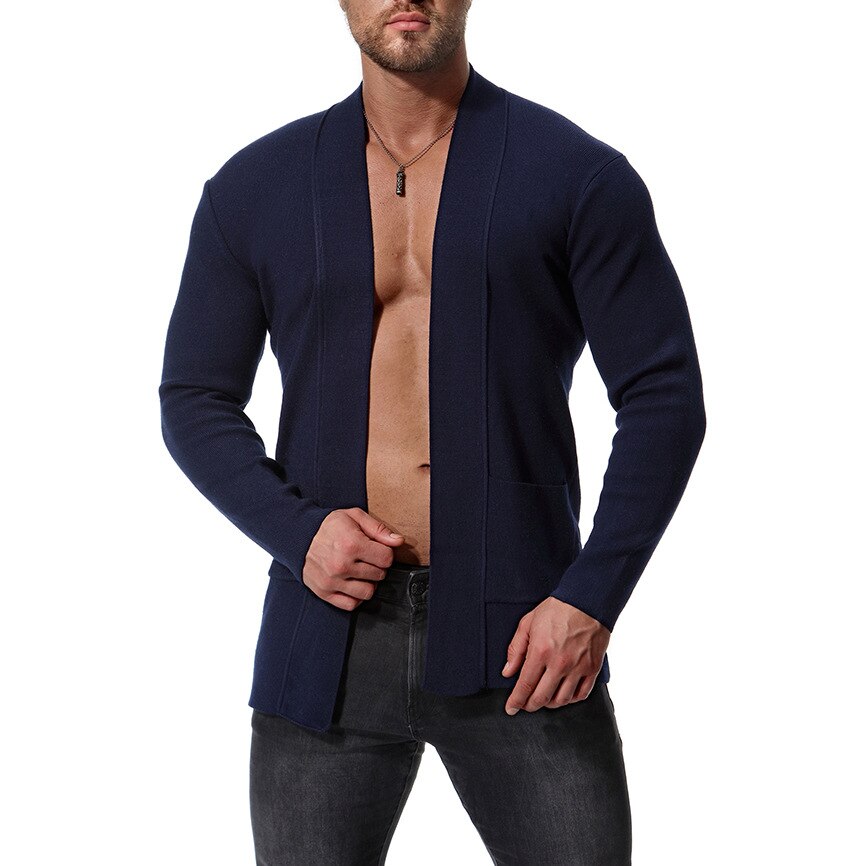 Heren effen truien warme casual gebreide trui kleding: Default Title