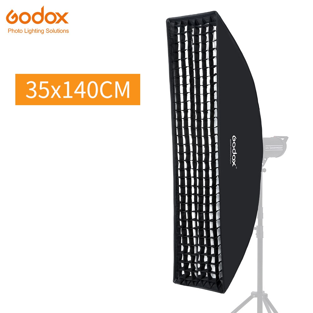 Godox – boîte à lumière rectangulaire en nid d&#39;abeille, 22x90cm 30x120cm 35x160cm, boîte à lumière pour Flash de Studio Bowens Mount: FW35X140CM
