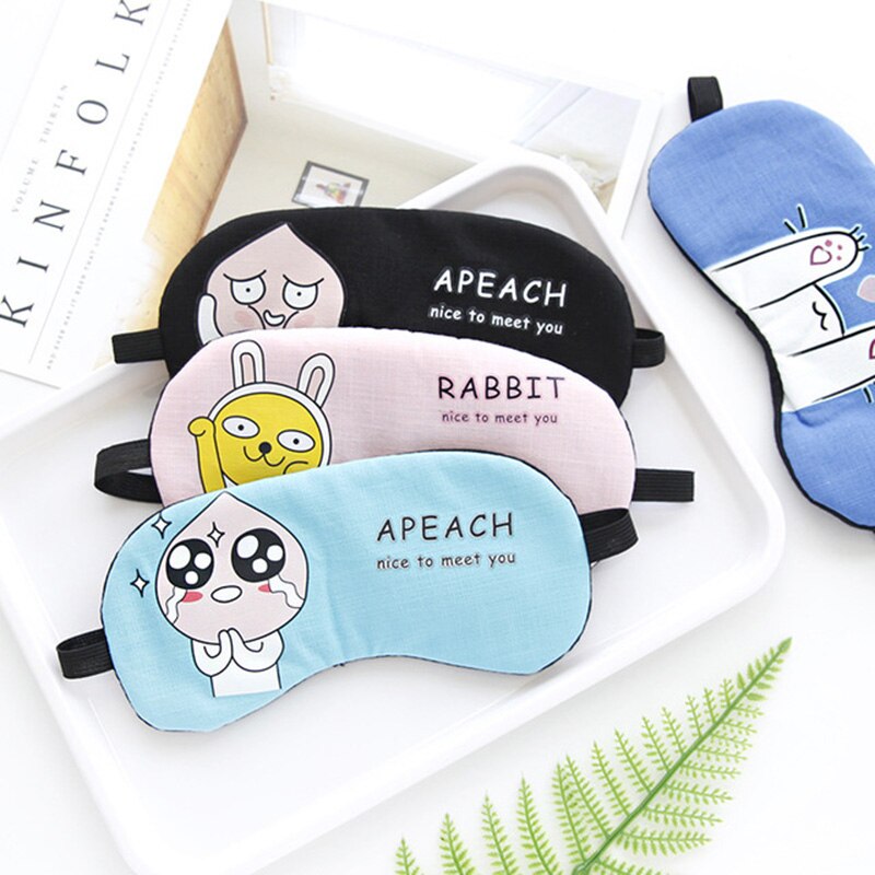 1PCS Korean Version Cartoon Personality Sleep Eye Mask Sleep Shading Breathable Men And Women Ice Bag Compress Desk Set