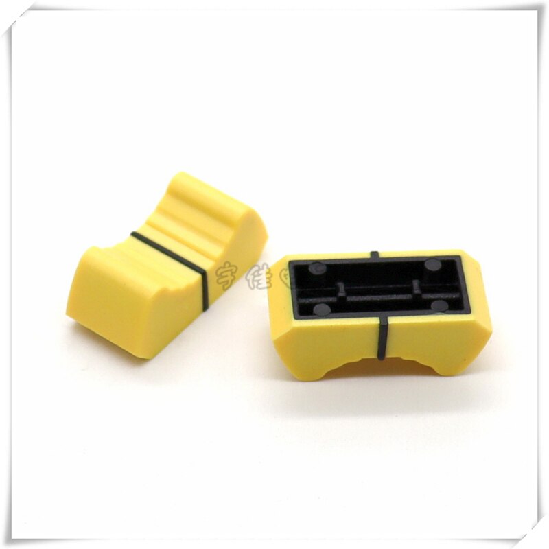 10 Piece 26×12×10MM straight slide potentiometer mixer push rod cap plastic console volume hat inner hole 8MM: YELLOW