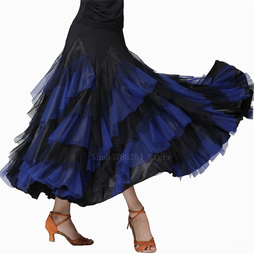 Frauen Flamenco Kleid Spanisch Ballsaal tanzen Kostüm Große Schaukel Lange Felsen für Mädchen Bühne Leistung Wettbewerb Kleider: Farbe4