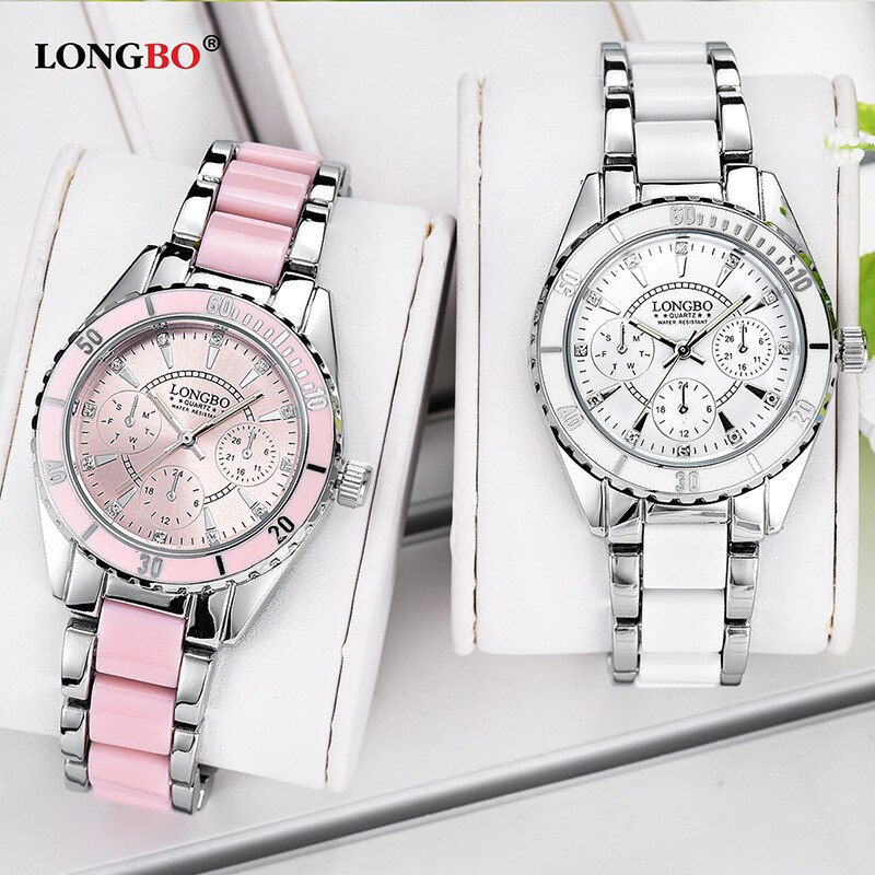 Longbo 80303 kvinder quartz ure analoge ure luksus keramiske ure