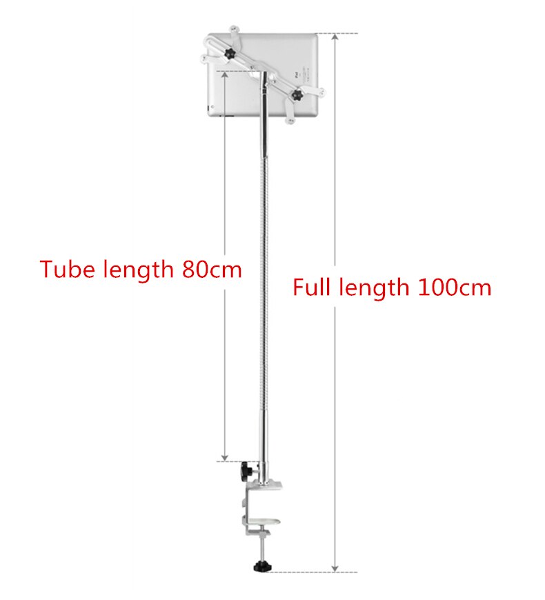 Flexible Full Metal Tablet Holder Long Arm 100cm Screen 360 Rotation Support 4-11 inch Mobile Phone Lazy Stand for iPad Mini