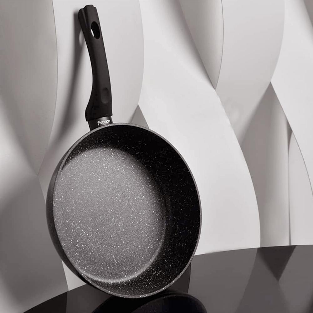Fissman sort marmor keramisk belægning non-stick aluminium stegepande 20-28cm ingen olie-røg brug til gas induktion komfur