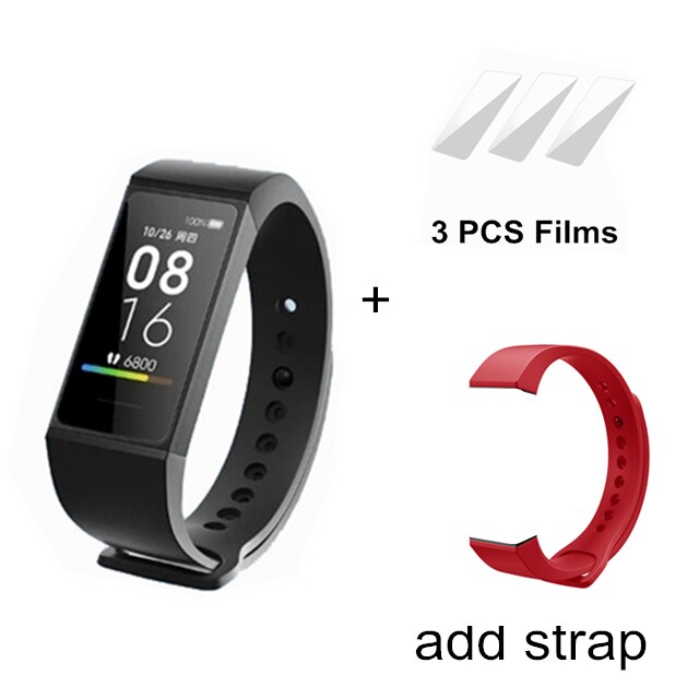 Xiaomi Redmi Band Smart Wristband Fitness Heart Rate Sport Monitor Bluetooth 5.0 USB Charging Bracelet redmi smart band: add red strap