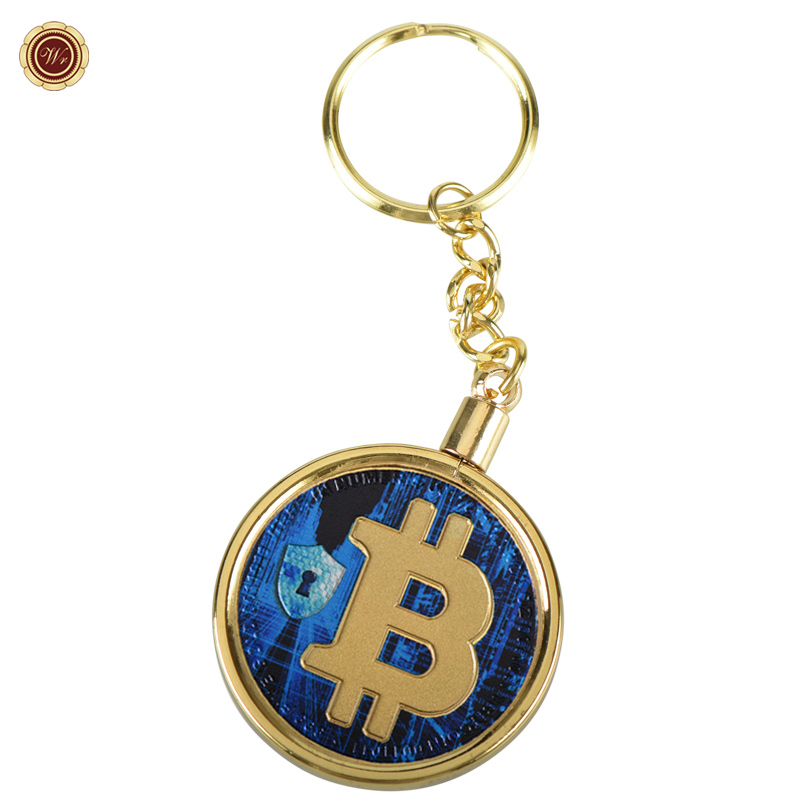 Bitcoin portachiavi morso moneta briscola increspatura Ethereum monete remy placcato in oro sfida portachiavi con monete di crittografia per lui: keychain 14