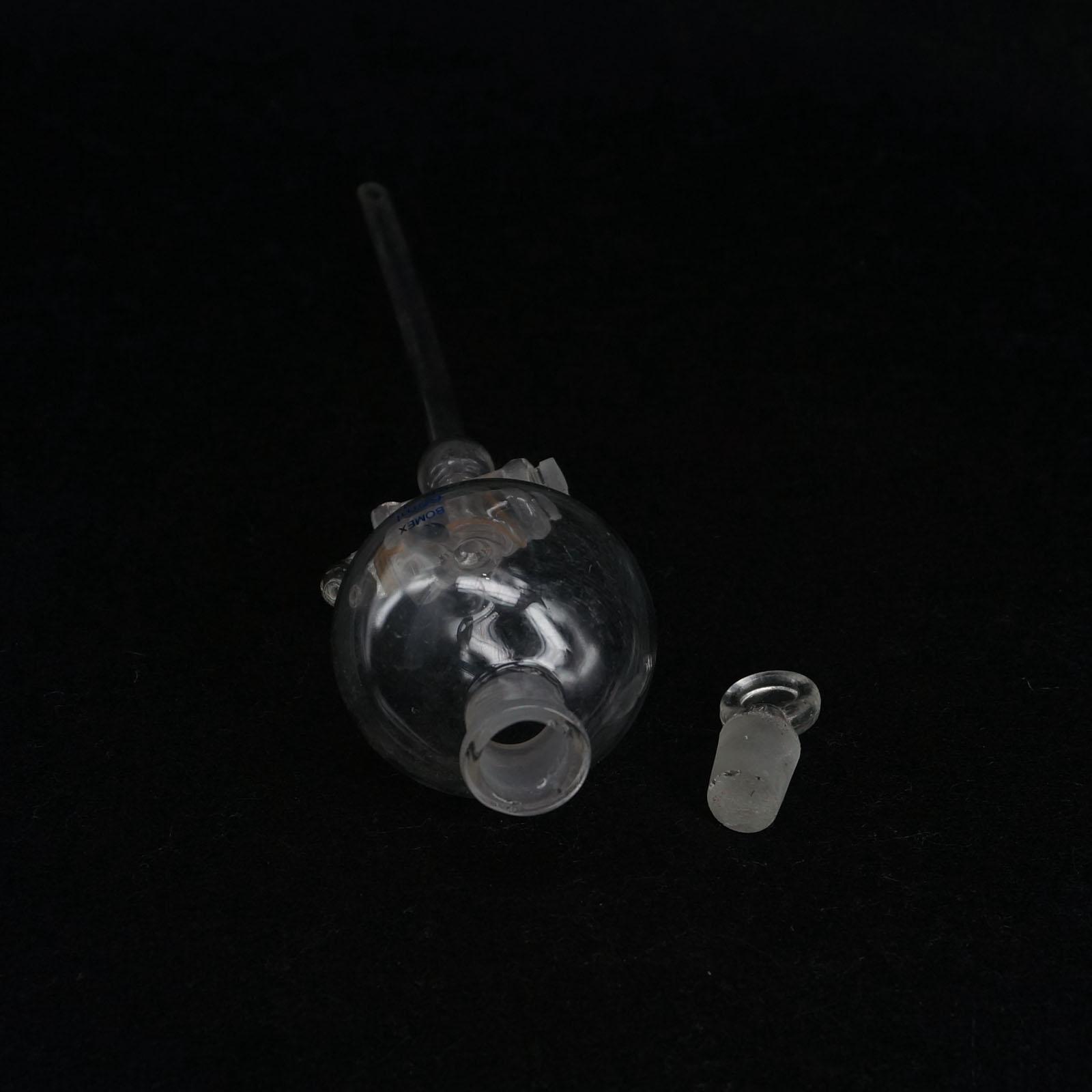 60ml Lab Glass Dropping Funnel Ball Shape With Glass Stopcock Metering Tool