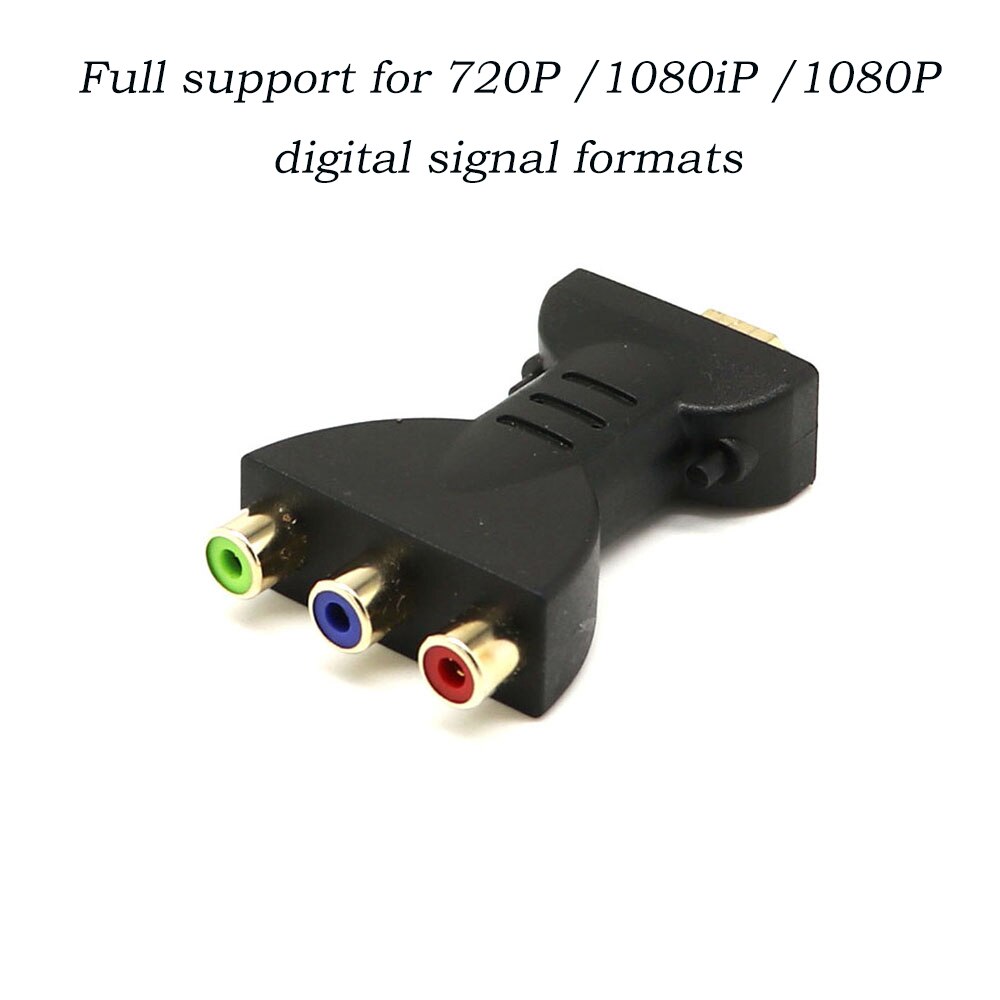 Pozłacane wejście HDMI męski na 3 RGB RCA Adapter Audio wideo audiowizualnym konwerter do 1080P HATV DVD żarówka jak