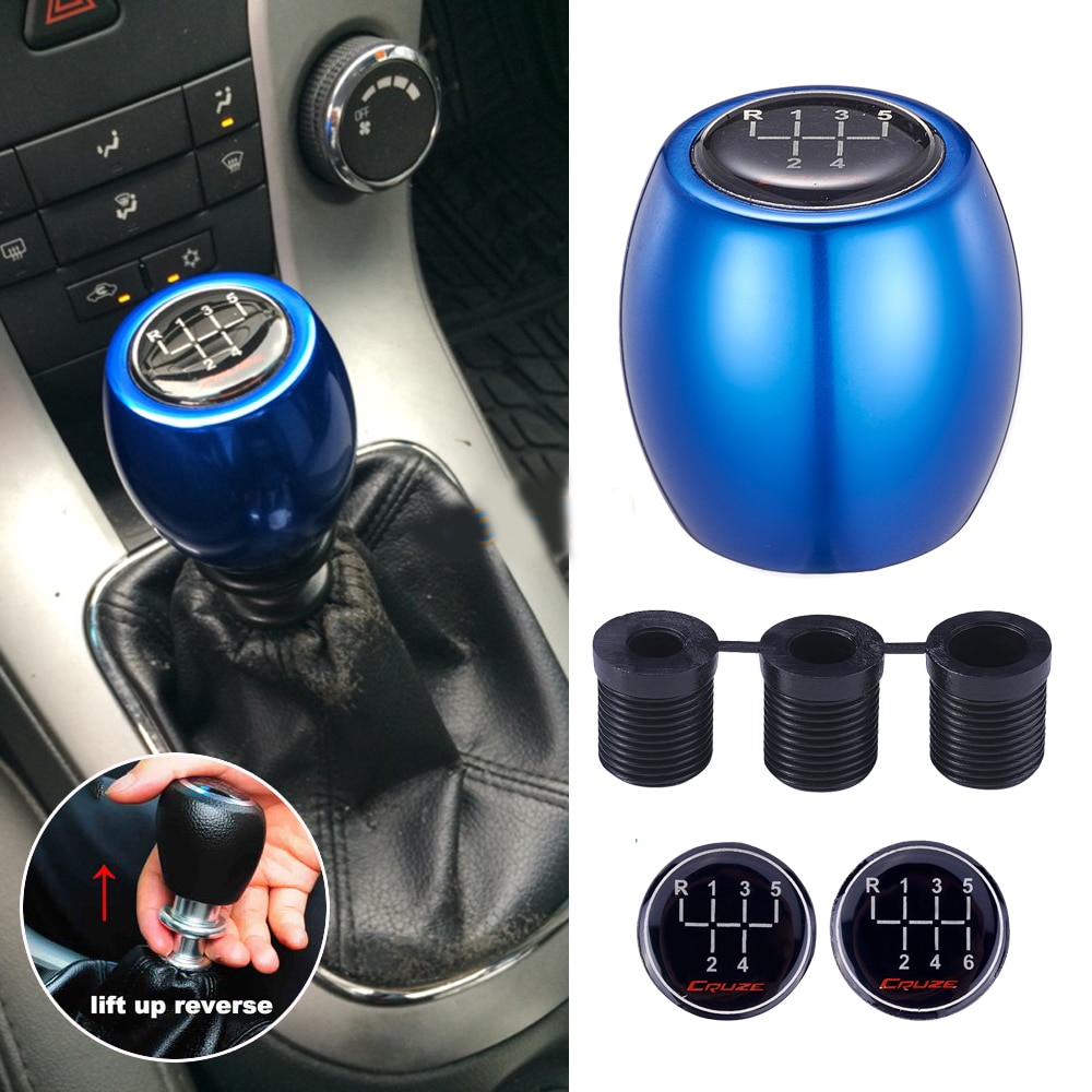 Auto Car 5/6 Speed Manual Lift Up Reverse Gear Shift Knob Aluminum Gearstick Lever Shifter Heads
