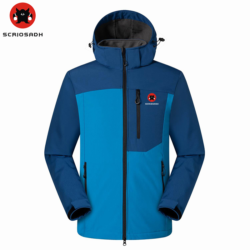 Scriosadh vindjakke for #39 vanntett utendørs softshell klatrejakke utendørs hurtigtørrende fleece holde varmen turskijakke