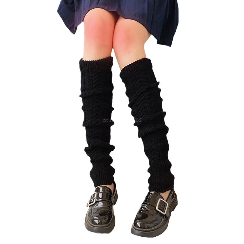 Women Loose Socks Japanese Student Girl&#39;s Sock White Leg Warmer Stockings Lolita JK Style Leggings Warm Legs: black