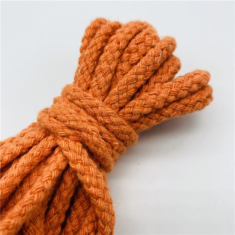 Corde 100% coton, 5 mètres/lot, 6mm, fil tressé torsadé décoratif pour la décoration Textile maison fait à la main