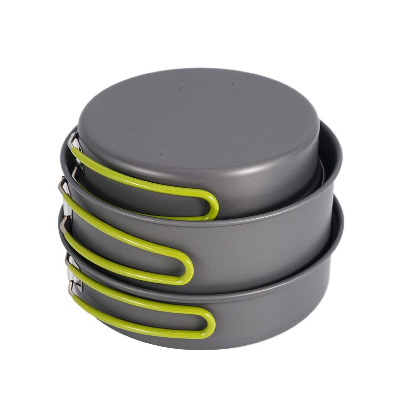 Al aire libre plegable portátil de utensilios de cocina conjunto de 2-3 personas multifuncional portátil vajilla utensilios para acampada de pícnic al aire libre