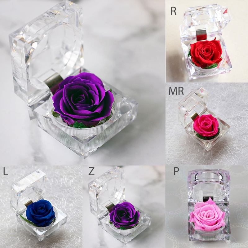 Romantisk rosenring æske blomst evig rose blomst bryllup foreslå forlovelse valentinsdag æske pakning smykkeetui