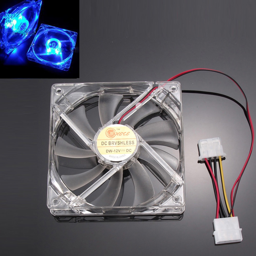 Blauw Quad 4-Led Licht Neon Clear 120Mm Pc Computer Case Cooling Fan Mod Cooling Koeler Stille Case fan Cooling Fans # T2