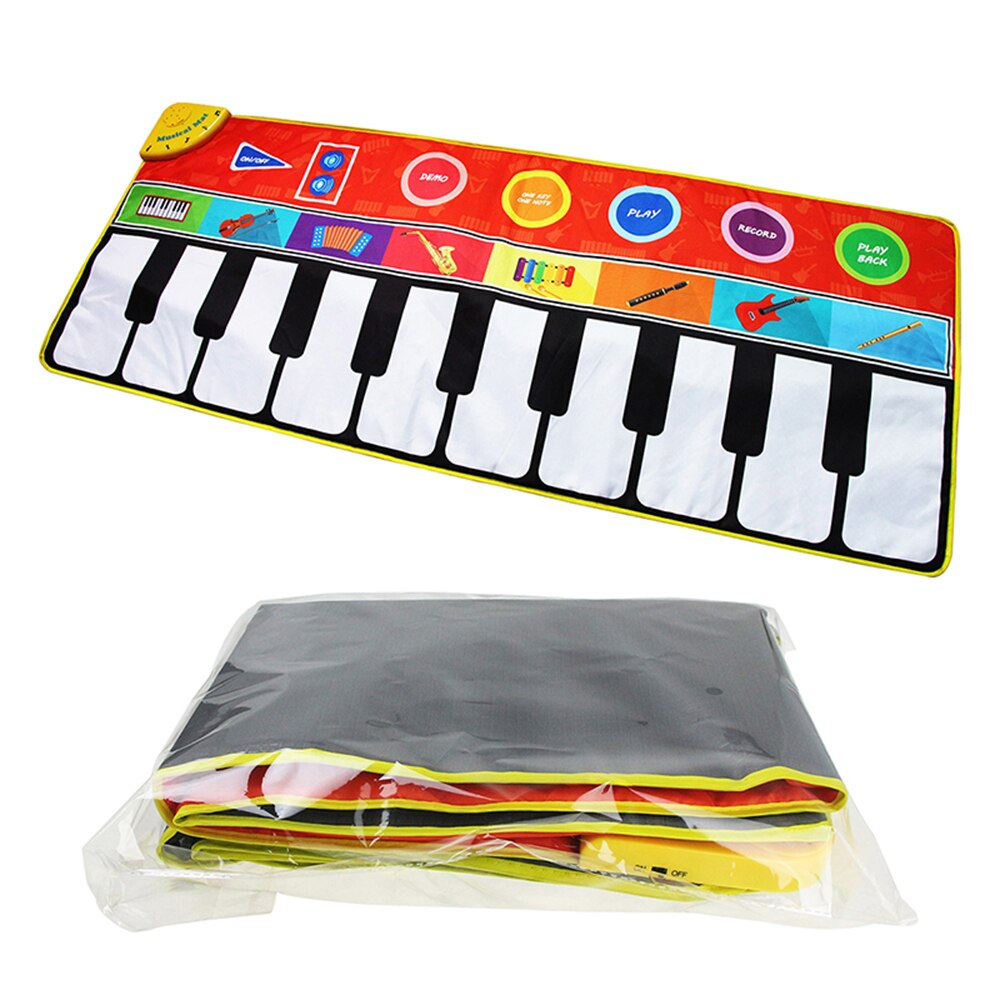 148 * 60cm/ 58 * 24in musikmåtte foldbar klavermåtte børnetastatur elektronisk musik tæppe touch play læring sang tæppe