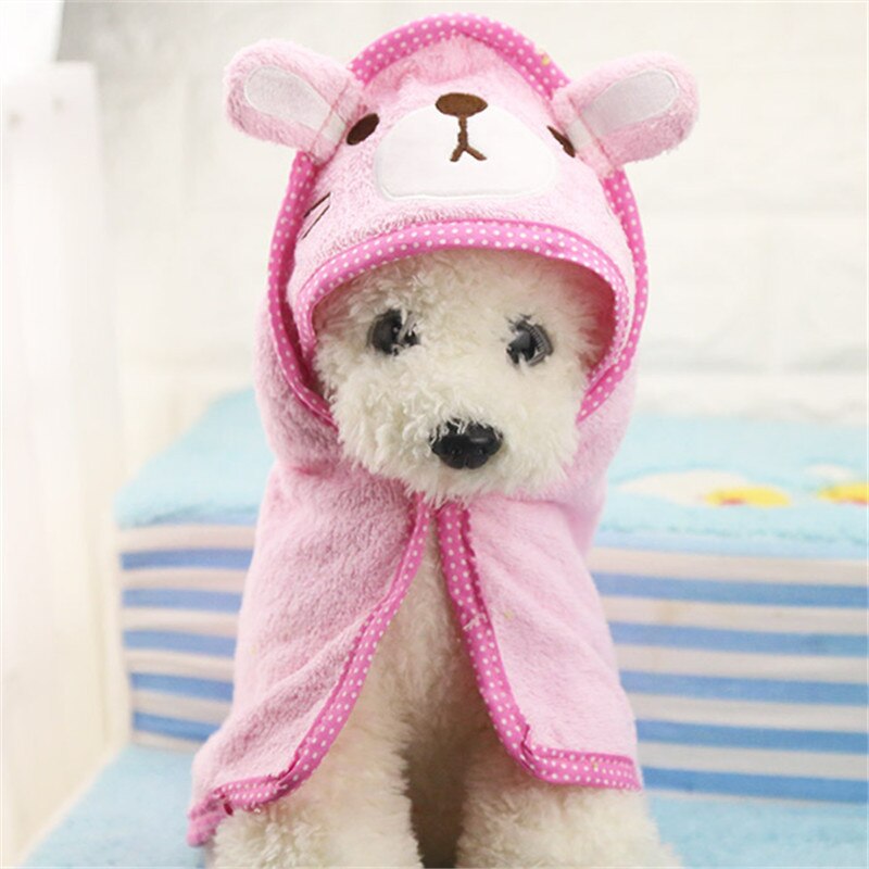 Pet Towel Big-size Imitation Deer Shin Super Strong Water Absorption Balneal for Small Dog Pets Supplies Dogs Accessories: Pink / S