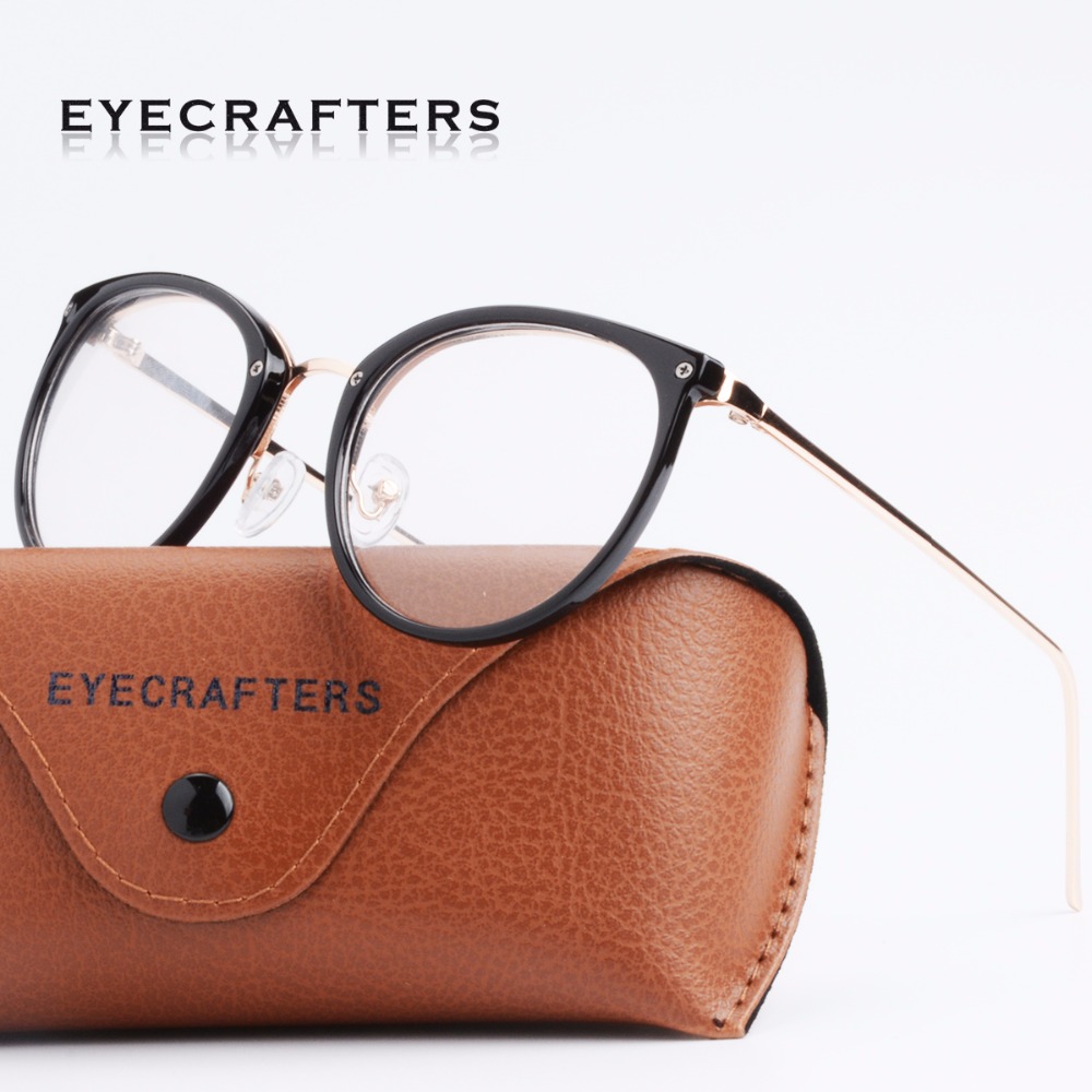 Luipaard Retro Ronde Womens Brilmonturen Optische Clear Lens Eyewear Vintage Cat Eye Brillen Frames Voor Vrouwen