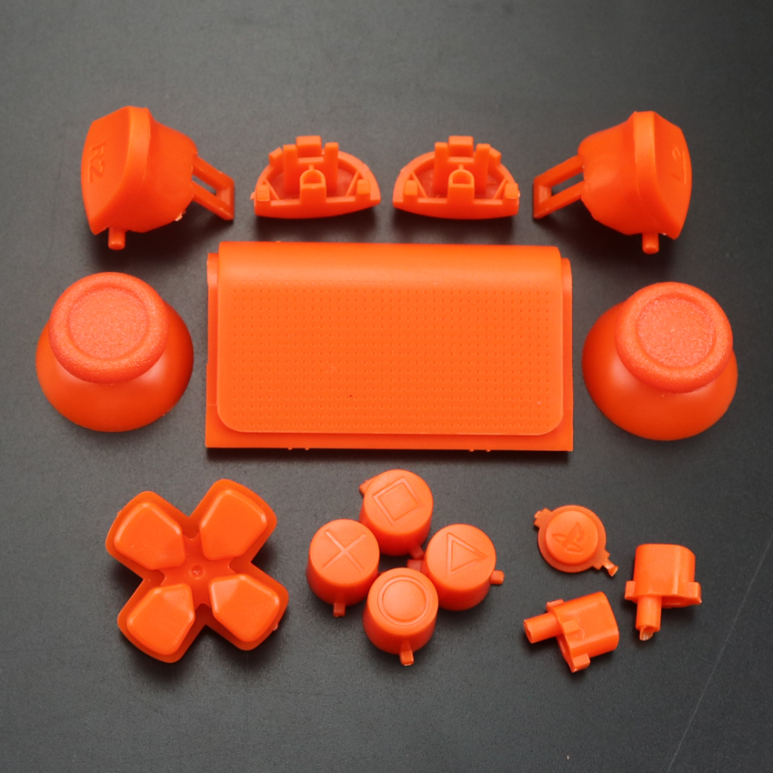 YuXi-JDM JDS 040 050 055 Thumbstick pour PS4 Pro Slim Contrmatérielle, Inter Inj Button, Direction Key, ABXY Buttons, JoysUniverse Cap, DSub R1 L1: Orange