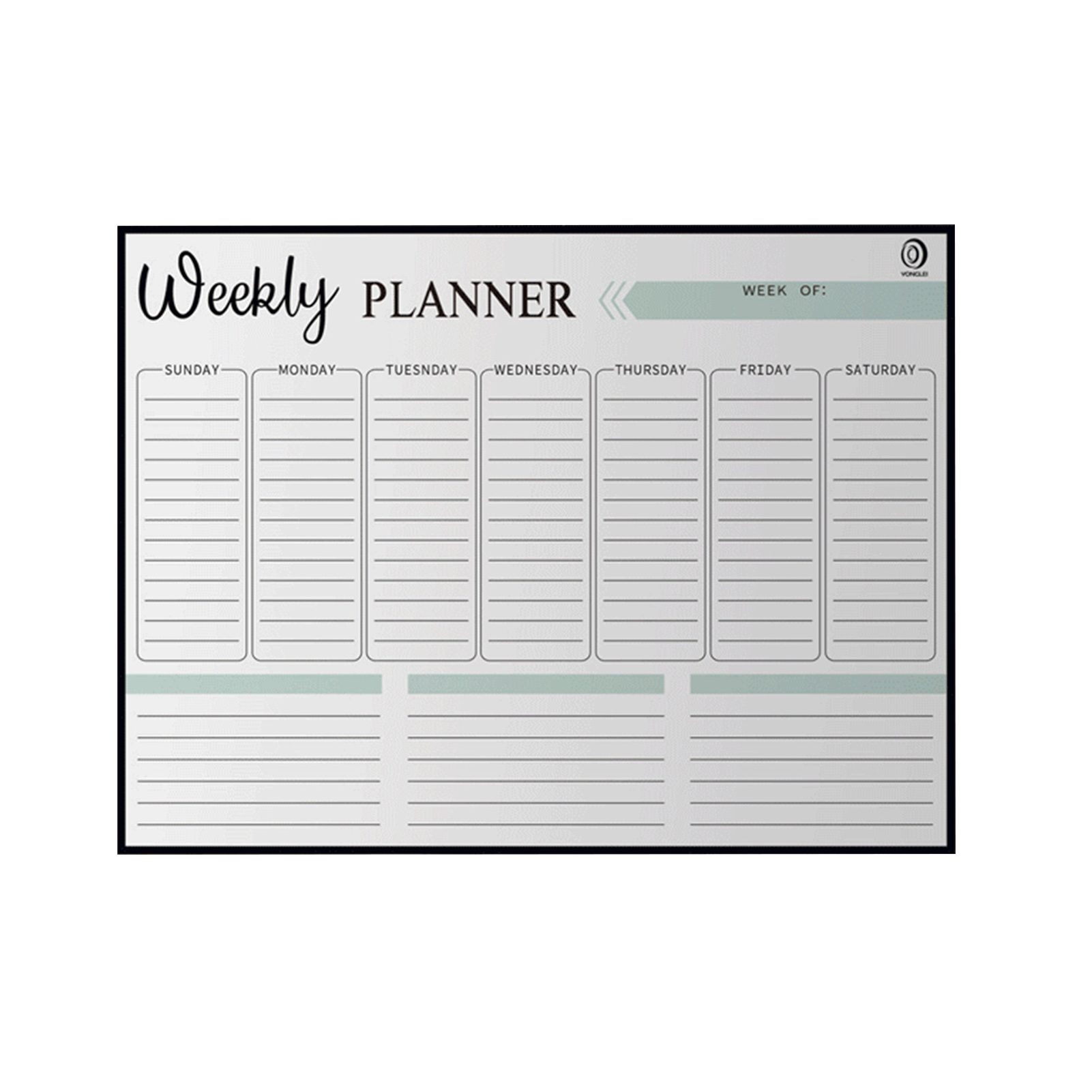 Magnetic Calendars Monthly Weekly Planner Dry Erase Fridge Magnet Schedule Removable DIY Planner Desk Agenda Message Board: Black