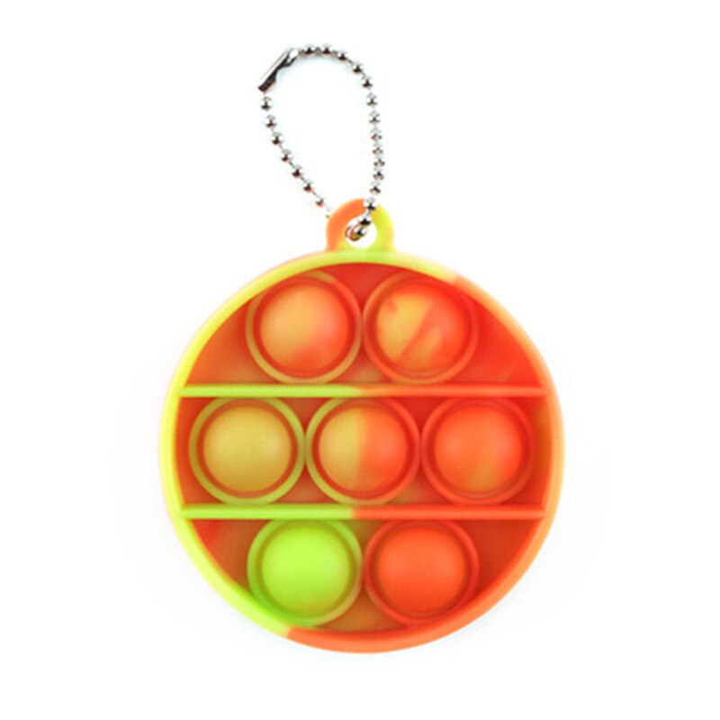 Tie-dye Keychain Fidget Simple Dimple Toy Sensory Educational Toy Push Bubble Toys Stress Relief Toy Antistress Adult Relief: 8