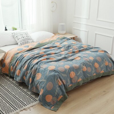 Junwell 100%  puuvilla musliinihuopa sänky sohva matkustaa hengittävä makea rakkaus suuri pehmeä peitto para peitto: Oranssi / 200 x 230cm