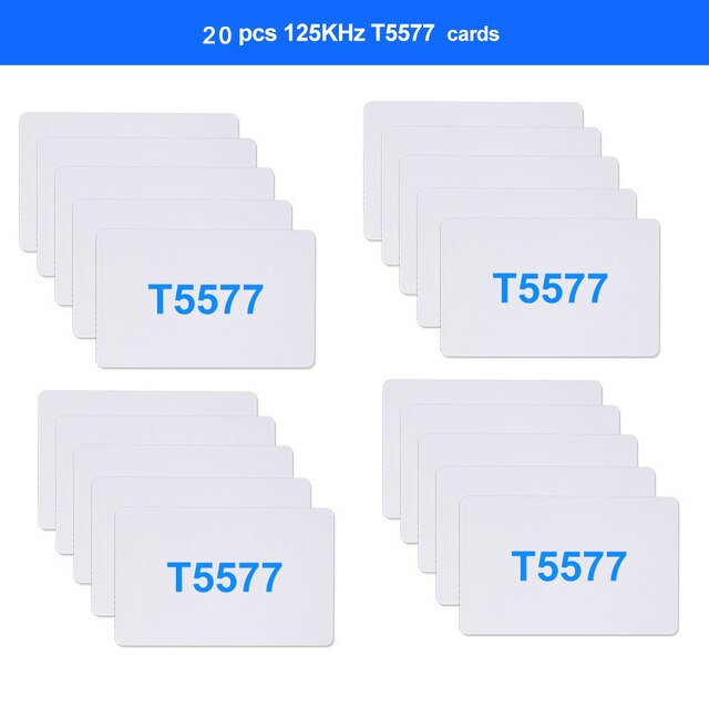 RFID Reader Writer Copier Duplicator IC/ID English 10 Frequency with USB Cable for 125Khz 13.56Mhz Cards LCD Screen: 20pcs card